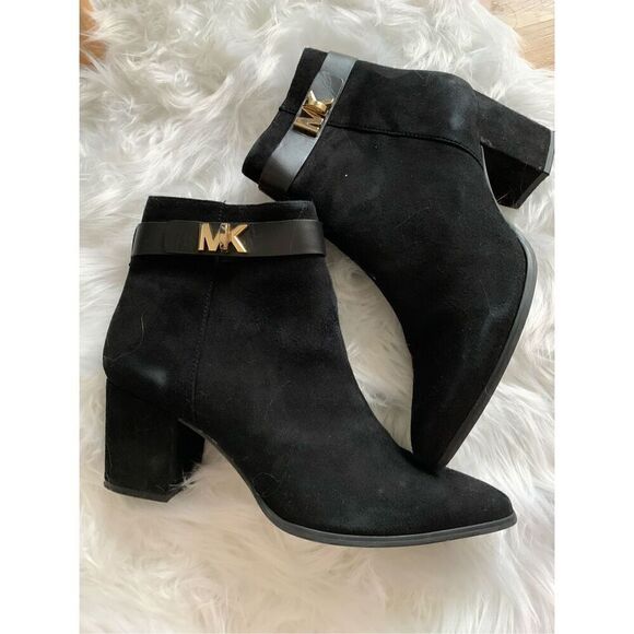 Michael Kors booties black size 8.5 2.5 inch heel classy comfy - Picture 1 of 7